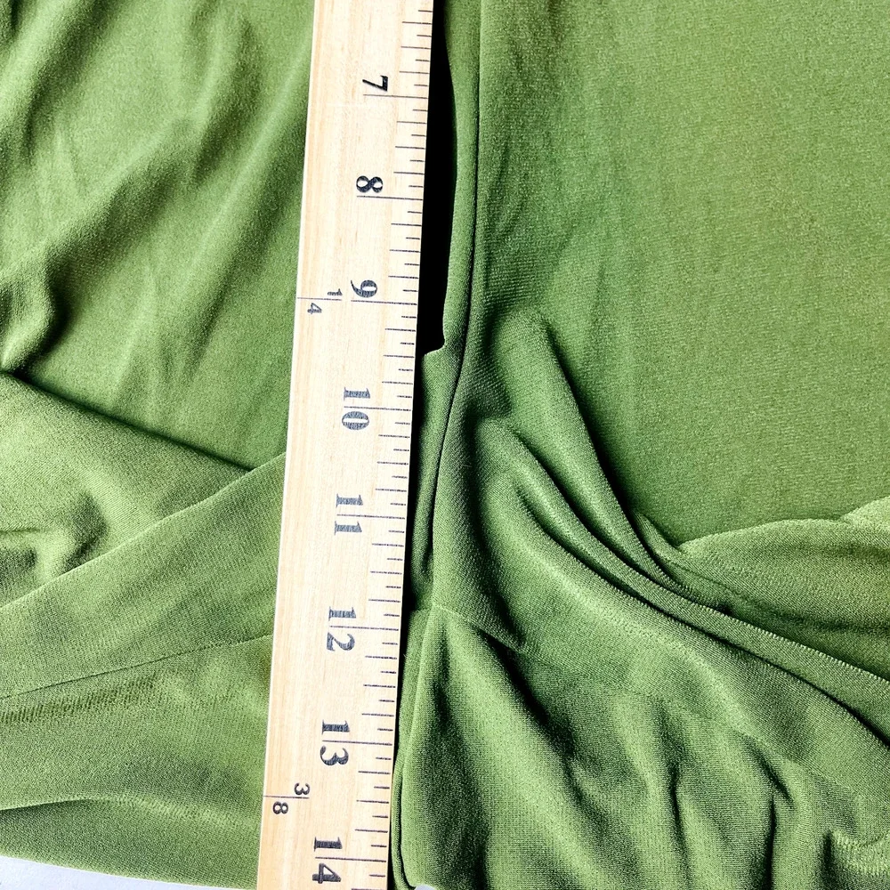 Susan Graver Sz 3XT Tall Plus Liquid Knit Pull On Wide Leg Pants Green - Picture 10 of 10
